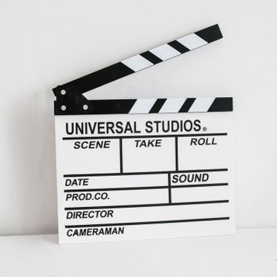 Bảng clapper board quay phim 30 x 27 cm màu trắng