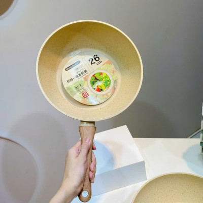 Chảo Chống Dính Bếp Từ Vân Đá Kiểu Nhật 20-30cm, Đáy Từ Ceramic Cán Gỗ [Hàng Loại Một] - HÀNG CHÍNH HÃNG MINIIN