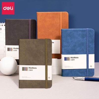 Sổ Da A5/A6/A7 Sổ Tay Bìa Da Kẻ Ngang Deli - 300 Trang Giấy Dày Chất Lượng Chống Nước Quà Tặng Sang Trọng