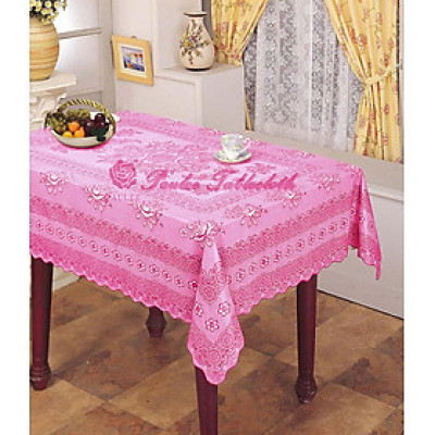 KHĂN TRẢI BÀN PAULEE 856B - HOA VĂN HỒNG - 150 CM X 264 CM - KHÔNG THẤM NƯỚC