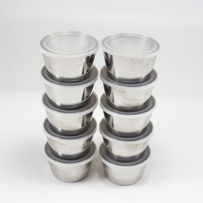 Combo 20 Khuôn Làm Bánh Flan Rau Câu Cupcake Inox 304 ( 7cm )  Nắp Nhựa Khít ( Tặng 40 Khuôn Rau Câu Không Nắp )