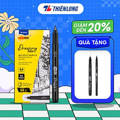 Combo 12 Bút viết Calligraphy Thiên Long Colokit DW-C005 - Mực kháng nước, đậm