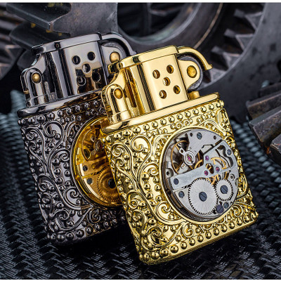 Vỏ Hột Quẹt Bật Lửa Xăng ZORRO Z506-638 Họa Tiết Hoa Văn Cỗ Máy Đẹp Độc Lạ - Dùng Xăng Bấc Đá