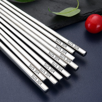 Đũa Inox SUS304 Hàng Cao Cấp - Set 10 Đôi Đũa Inox Mẫu Mới - Hàng Chính Hãng