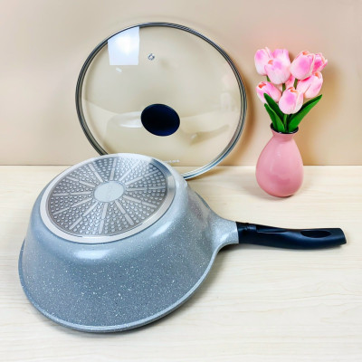 Chảo Sâu Lòng Đáy Phẳng Đá Stone 7 Lớp Cao Cấp 30cm LCA6305D (cam kết hàng chính hãng)