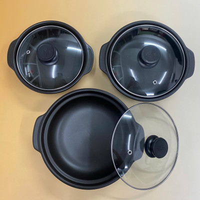 Nồi đất sứ loại 1 tráng men chống dính có nắp, sâu lòng, cạn lòng - Kho cá, thịt, mì cay, cơm niêu