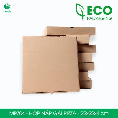 MPZ04 - 22x22x4 cm - 20 Hộp nắp gài pizza đa dụng - Hộp nắp gập, hộp carton gói hàng, hộp quà