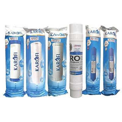 Combo 6 lõi lọc nước Karofi chính hãng dùng cho máy lọc nước Karofi HCV351-WH - Hàng Chính Hãng