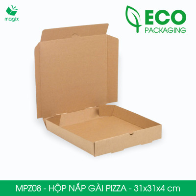 MPZ08 - 31x31x4 cm - 20 Hộp nắp gài pizza đa dụng - Hộp nắp gập, hộp carton gói hàng, hộp quà
