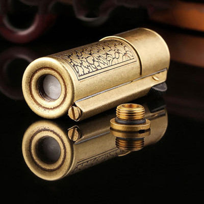 Vỏ Hột Quẹt Bật Lửa Xăng Đá Promise BNC001 Hoa Văn Đẹp Độc Lạ Cao Cấp - Dùng Xăng Bấc Đá