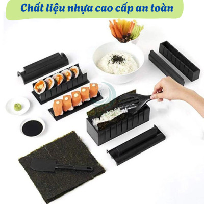 Bộ Dụng Cụ Làm Sushi 11 Món – Kèm Dao, Dễ Dùng Tại Nhà-•  Bộ Dụng Cụ Làm Sushi 11 Món – Kèm Dao, Dễ Dùng Tại Nhà