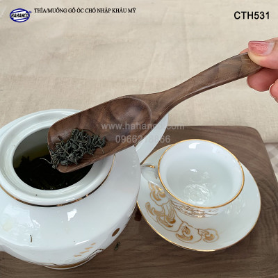 Thìa/Muỗng xúc trà gỗ Óc Chó (15cm) CTH531 - Dùng xúc cafe, xúc gia vị, ăn uống sạch, decor trang trí
