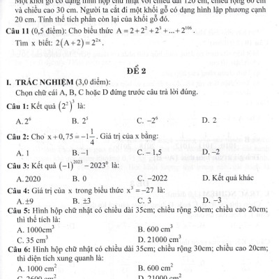 Sách tham khảo- Bộ Đề Kiểm Tra Toán 7 (Bám Sát SGK Chân Trời Sáng Tạo)_HA