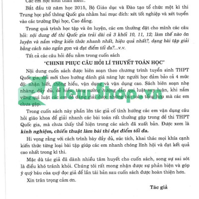 Chinh Phục Câu Hỏi Lí Thuyết Toán Học (Dùng Chung Cho Các Bộ SGK Hiện Hành) - HA