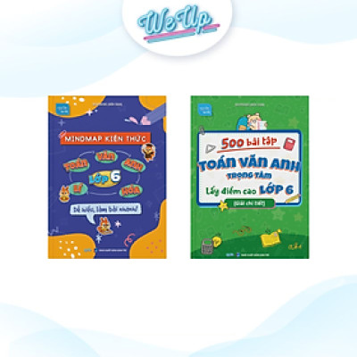 BỘ SÁCH LỚP 6: Sổ Mindmap 5 môn Toán Văn Anh Lí Hóa + 500 Bài tập Toán Văn Anh