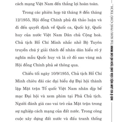 Nơi ở và làm việc của Chủ tịch Hồ Chí Minh tại Khu Phủ Chủ tịch - Hà Nội - bản in 2025