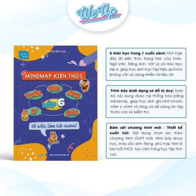Sách lớp 6 - Mindmap kiến thức Toán Văn Anh Lí Hóa lớp 6, Dễ hiểu - làm bài nhanh