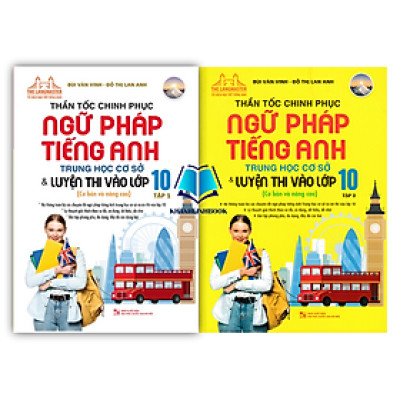 Sách - Combo Thần tốc chinh phục ngữ pháp tiếng anh trung học cơ sở và luyện thi vào 10 tập 1 + 2 (cơ bản và nâng cao)