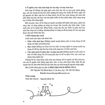 Sách-Ứng Dụng Trí Tuệ Nhân Tạo AI Trong Dạy Và Học Môn Khoa Học Tự Nhiên (Dành Cho Giáo Viên Và Học Sinh-Dùng chung SGK)