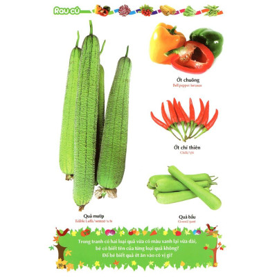 Từ Điển Tranh Về Rau - Củ - Quả - Hoa (Bìa Mềm) - Bản Quyền