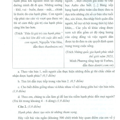 25 Đề Tự Ôn Tập Thi Tuyển Sinh Lớp 10 Môn Ngữ Văn