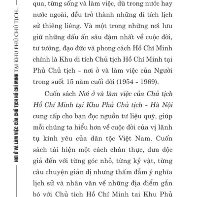 Nơi ở và làm việc của Chủ tịch Hồ Chí Minh tại Khu Phủ Chủ tịch - Hà Nội - bản in 2025