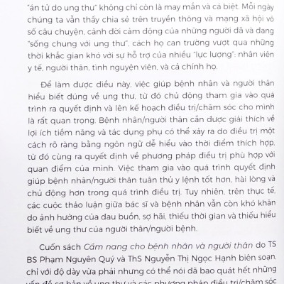 Đồng Hành Cùng Bệnh Nhân Ung Thư: Cẩm Nang Cho Bệnh Nhân Và Người Thân