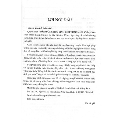 Bồi Dưỡng Học Sinh Giỏi Tiếng Anh 8 (Dùng Chung Cho Các Bộ SGK Hiện Hành)