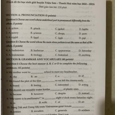 Sách - Tuyển chọn đề thi học sinh giỏi Tiếng anh lớp 6