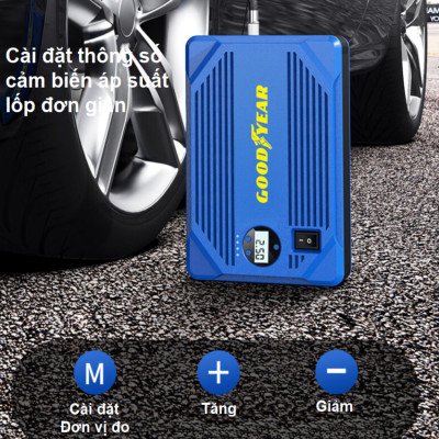 Bộ kích bình ắc quy kiêm bơm lốp và sạc dự phòng dung lượng 10400mAh dùng cho ô tô thương hiệu Mỹ cao cấp Goodyear GY-5282 - Hàng Nhập Khẩu