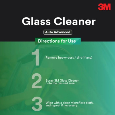 Chai xịt vệ sinh làm sạch kính, gương, đèn xe siêu sạch 3M PN38191LT 400ml - Rửa sạch vết bẩn, dầu mỡ, khôi phục lại độ trong suốt của kính