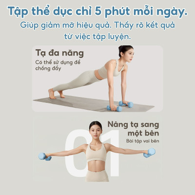 Tạ Tập Tay Nhựa 314 - 2KG Chuyên Tập Gym Yoga Pilates Thể Dục Tại Nhà