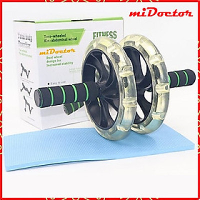 Con Lăn Tập Bụng 2 Bánh Chính Hãng + Thảm Lót