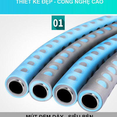 [Loại Cao Cấp] Vòng Lắc Eo Ống Thép Mọc Mút Xốp Lắp Ghép Cao Cấp Chính Hãng DoDoDios - Vòng Lắc Eo Giảm Mỡ Bụng Ống Thép Bọc Mút Xốp - Tùy Chỉnh Độ Nặng