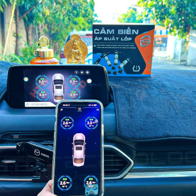 Cảm biến áp suất lốp HTD BLE 5.0 TPMS TP-D22 dành cho ô tô - Hàng chính hãng