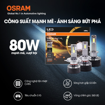 Combo 2 Bóng Đèn Led HL Premium Next Level OSRAM Dùng Cho Xe ô Tô Xe Máy Chân H1 H4 H19 H7 H11 HB3 HB4 HIR2 - Nhập Khẩu Chính Hãng