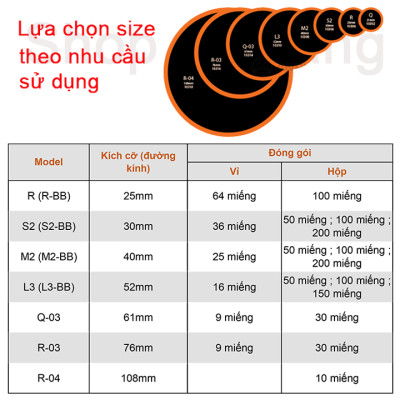 Hộp vá săm R-03 Maruni - Nhật Bản (30 miếng/hộp)