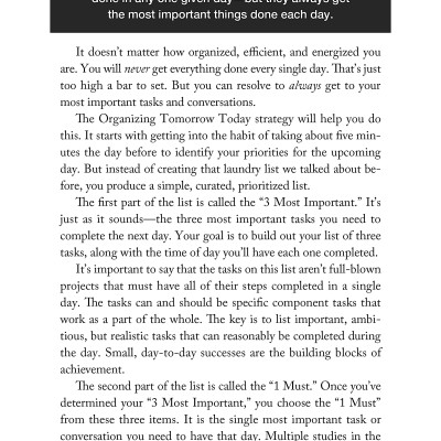 Organize Tomorrow Today: 8 Ways To Retrain Your Mind To Optimize Performance At Work And In Life