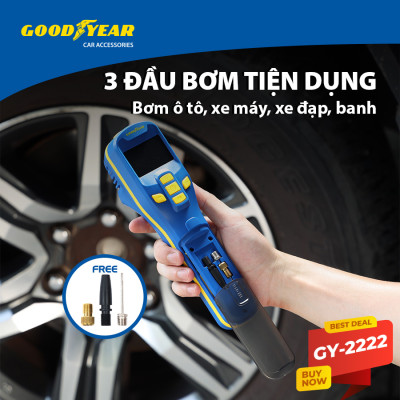 Máy Bơm Lốp Xe GOODYEAR GY-2222 Cầm Tay Nhỏ Gọn Không Dây Tích Điện - Nhập Khẩu Chính Hãng