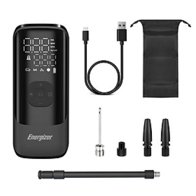 Bơm hơi di động cầm tay kiêm pin sạc dự phòng Energizer, bơm lốp xe ôtô/xe máy/xe đạp, banh/bóng, phao - Hàng chính hãng