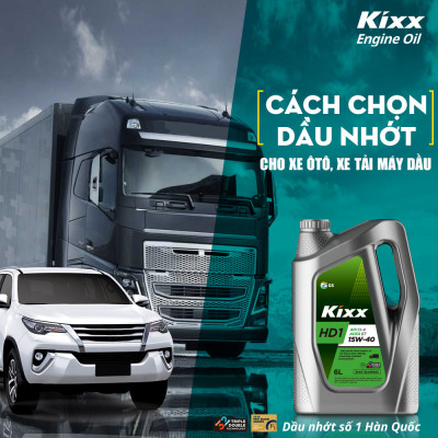 Nhớt Động Cơ Máy Dầu KIXX HD1 CI-4 E7 10W40 6L | Nhập khẩu Hàn Quốc 
