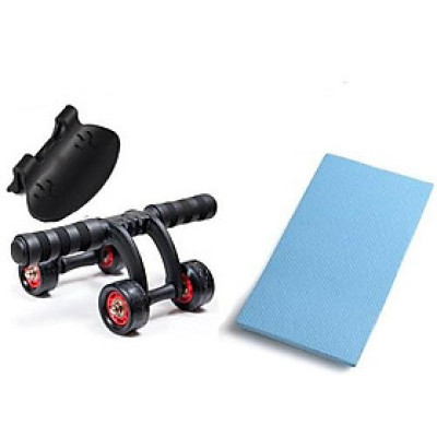 Con Lăn Tập Cơ Bụng 4 Bánh( Kèm tấm thảm lót gối )