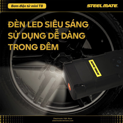Bơm mini điện tử đa năng T8 STEELMATE
