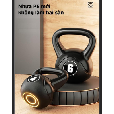 Tạ Bình Vôi 6KG, Tạ Quai Xách Vỏ Nhựa PE Bọc Bê Tông Chống Ồn Dành Cho Nam Nữ