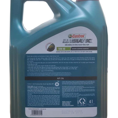 Dầu nhớt cho động cơ ô tô Castrol Magnatec 10W-40 (Can 4 lít)