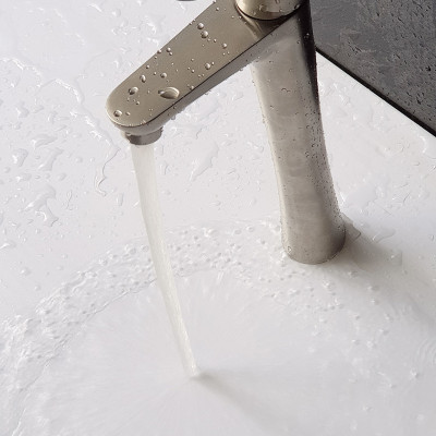 Vòi lavabo điếu nóng lạnh, Inox SUS 304 Eurolife EL-T023 (Trắng vàng )