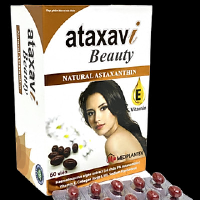 Viên uống đẹp da chống lão hóa Ataxavi Beauty Medibro Hộp 60 viên - Natural Astaxanthin
