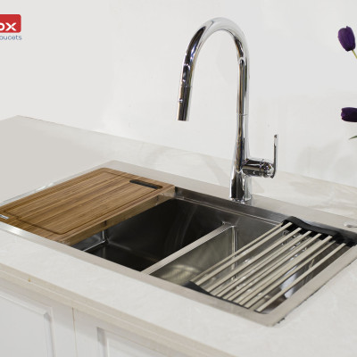 Vòi rửa bát rút dây Konox, Granite Series, Model Curva, 3 màu, Hàng chính hãng