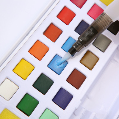Bộ Màu Nước Solid Water Color Cao Cấp - Tặng Kèm 2 Bút Nước, 2 Mút, 1 Palette - Chuyên Dùng Cho Học Sinh, Sinh Viên, Vẽ Chuyên Nghiệp - Hàng Chính Hãng - VinBuy