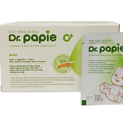 Gạc Rơ Lưỡi Dr Papie Vệ Sinh Răng Miệng Cho Bé , Gạc Răng Miệng Dr Papie Làm Sạch Răng Miệng Cho Bé Hộp 30 Miếng